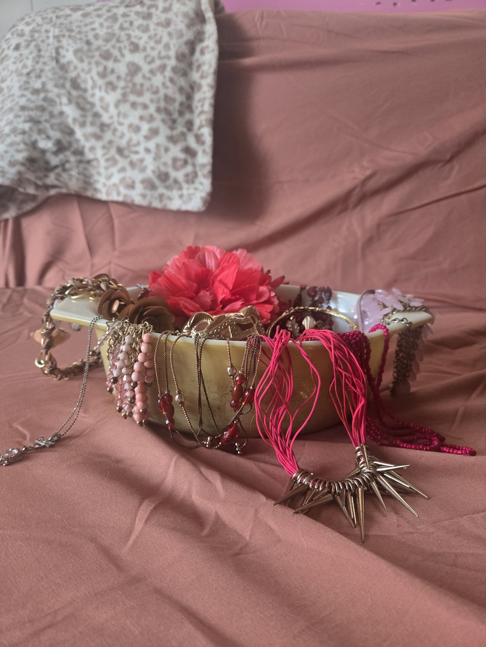 Pink and Gold Mixed Jewelry Set